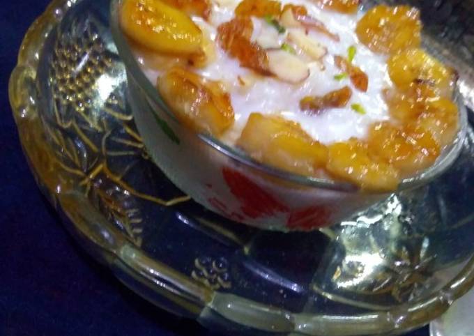 Caramelized fruit rice kheer