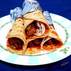 A picture of Soya Chilli Kathi Roll.