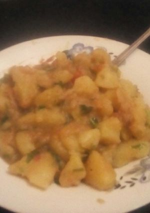 A picture of Banana and potato mix#My staple food contest.