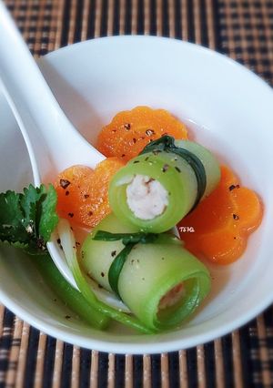 Hình của món Canh BÍ ĐAO cuộn tôm thịt.