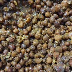 A picture of Black chana with puri.