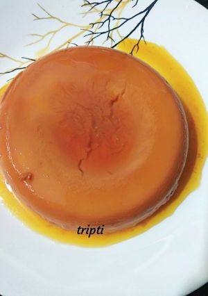 A picture of Eggless caramel custard pudding.
