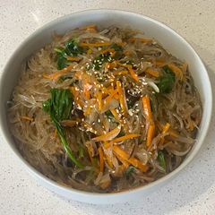 A picture of Japchae (vegetarian).