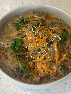 A picture of Japchae (vegetarian).