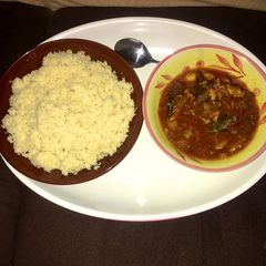 Cous-cous & stew🍲 A picture of Cous-cous & stew🍲.