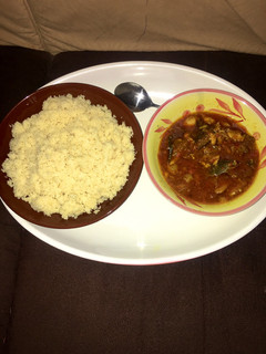 A picture of Cous-cous & stew🍲.