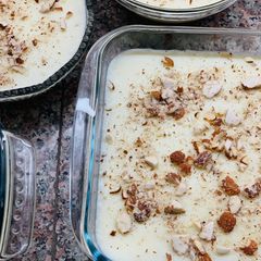 A picture of Creamy rice pudding/ Firni.