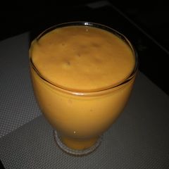 A picture of Strawberry, banana n mango milkshake.