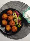 Chickpea Fritters with Yogurt Sauce