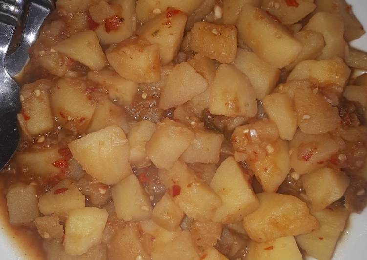 Steps to Make Perfect Easiest and testy irish potatoes pepper soup for break fast