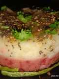 Beetroot semolina double colour dhokla