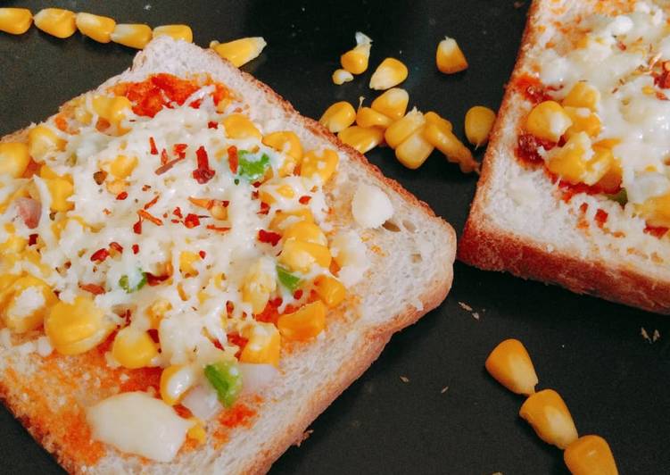 Simple Way to Make Super Quick Homemade Chilli corn cheese toast