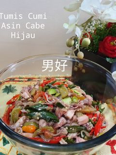 Foto resep Tumis Cumi Asin Cabe Hijau