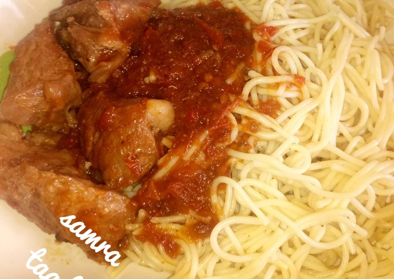 Spaghetti and stew