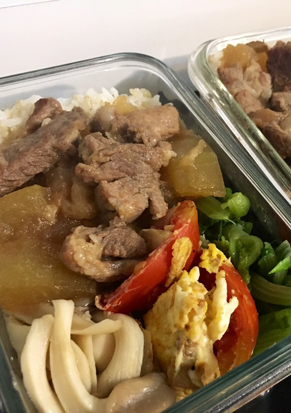 午餐便當- 醬燒豬炒冬瓜 的食譜成品照片