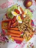 Pollo condimentado con ensalada