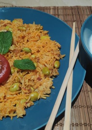 A picture of Edamame beans Pulao 😋.