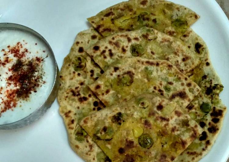 Easiest Way to Make Quick Aloo matar stuffed paratha