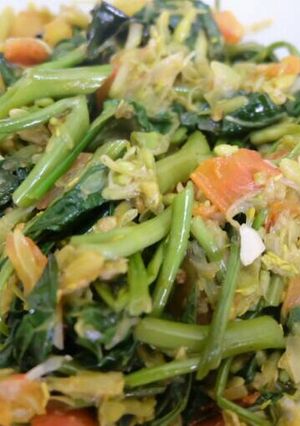 Foto resep Tumis Bunga Pepaya Kangkung anti pahit
