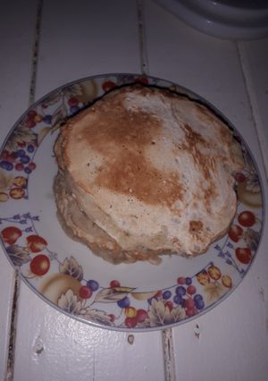 Una foto de Hotcakes de avena y banana VEGAN