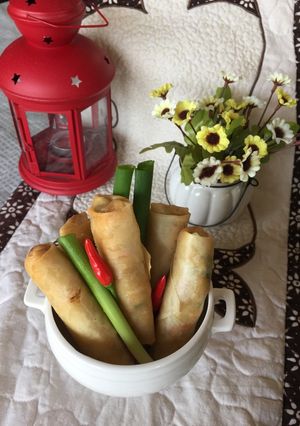 Foto resep Lumpia Ayam, Rebung dan water chestnut