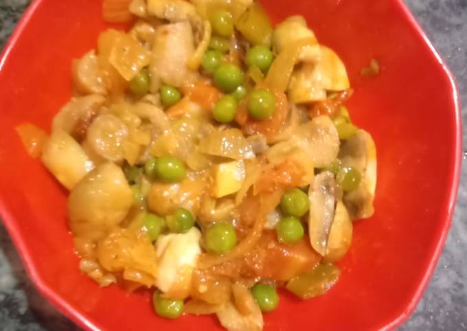 Recipe of Anthony Bourdain Peas &amp; Mushroom Veg