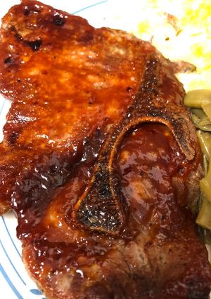 A picture of Oven BBQ Pork Steaks.