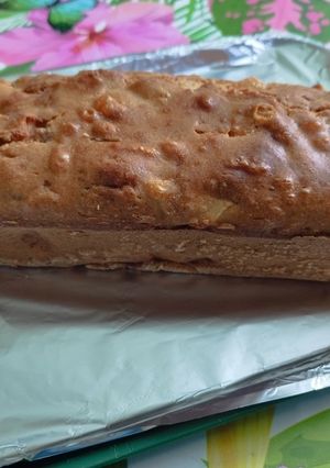 Une photo de Mon cake pommes poires bananes 🍏🍐🍌