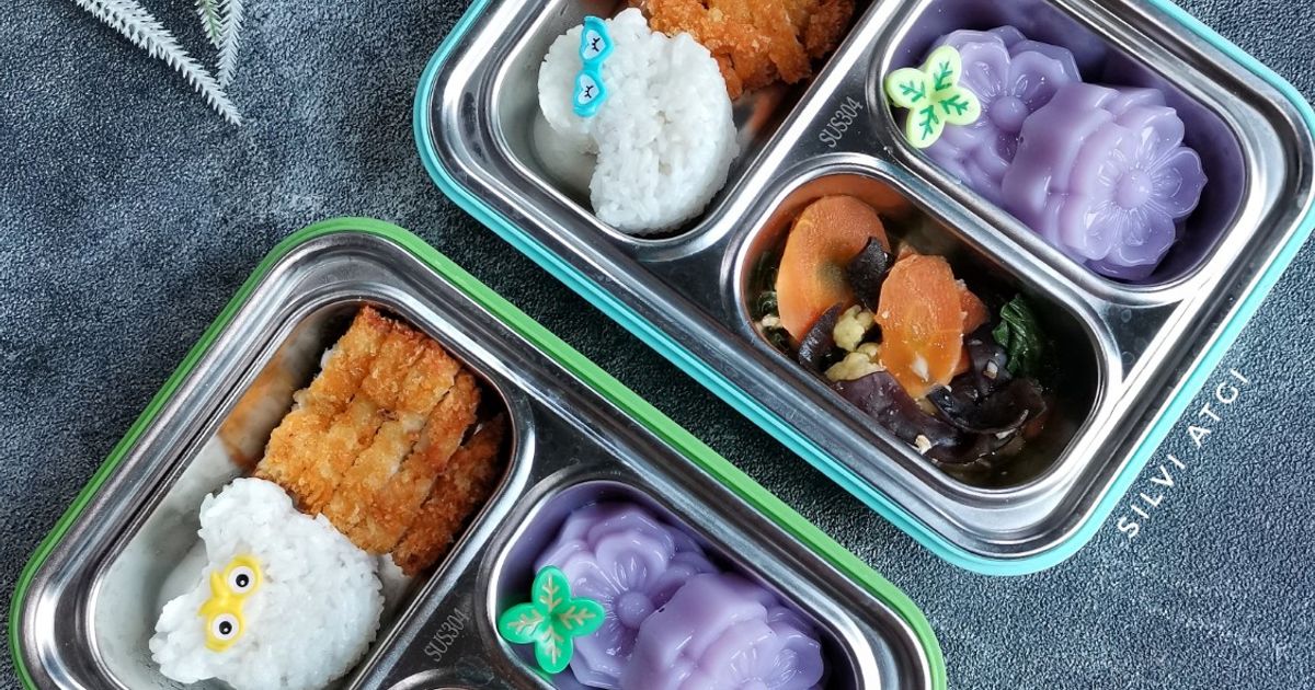 Bekal Anak (Capjay Sayur, Chicken Katsu & Puding Blueberry Yogurt)