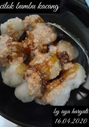 Foto resep Cilok bumbu kacang (isi ayam)