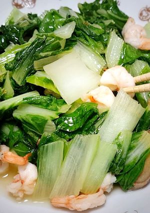 蝦仁清炒小白菜 的食譜成品照片