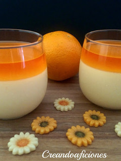 Una foto de Postre con gelatina de naranja