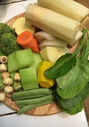 Hình của món Dashi rau củ.