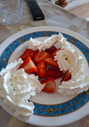 Una foto de Fresas con nata