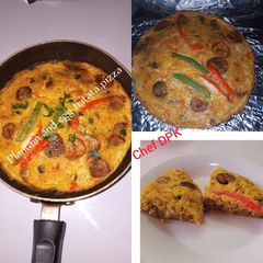 A picture of Plantain and Egg fritata (pizza).