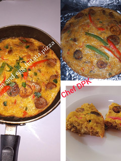 A picture of Plantain and Egg fritata (pizza).