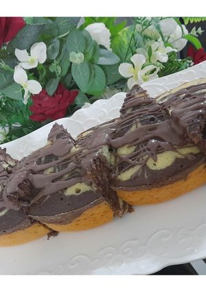 عکسی از دستور کیک زبرا بدون شیر