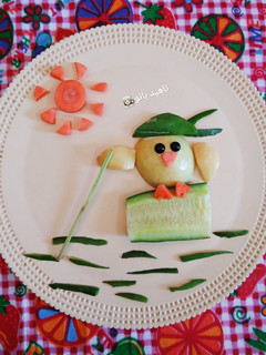 عکسی از دستور بشقاب میوه کودک 🍏🥒🥕 Baby fruit plate
