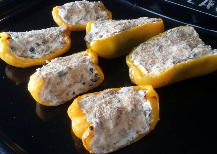 Peperoni al forno con ricotta e melanzane