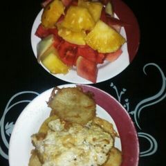 A picture of Golden yam and egg.