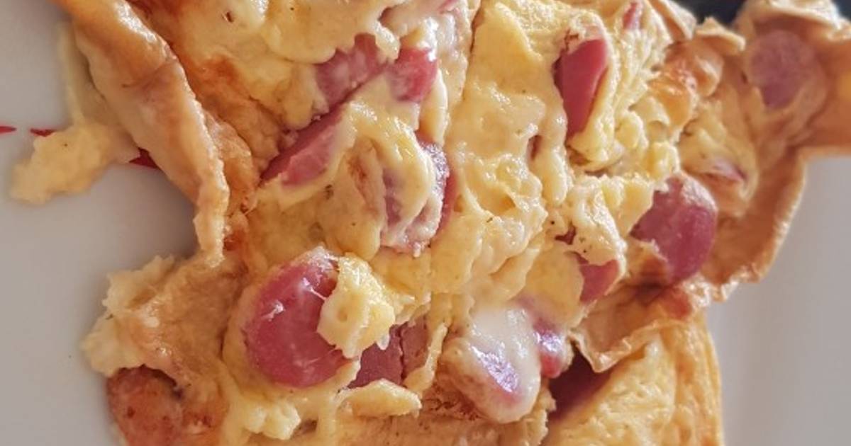 Tortilla francesa de salchicha y queso 24 recetas caseras Cookpad
