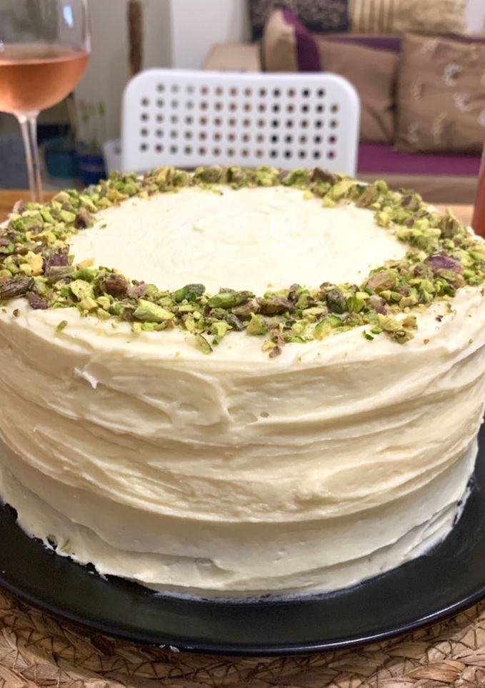 A picture of Pistachio Layer Cake.