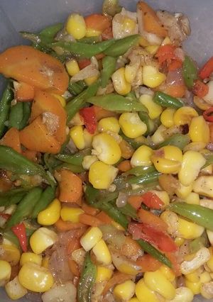 Foto resep Tumis wortel, buncis, jagung manis