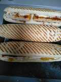 Breaded Chicken, Goat Cheese, and Mozzarella Panini