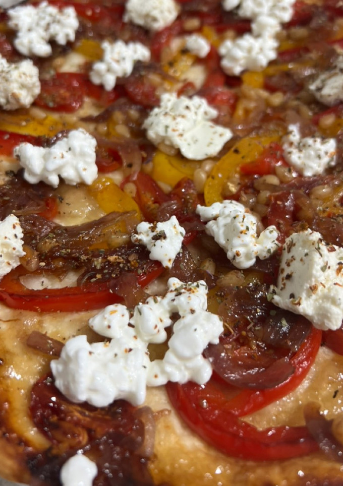 Una foto de Tatin salada de pimientos y tomate