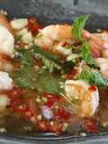 กุ้งนึ่งมะนาว