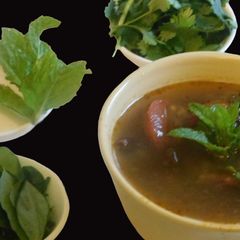 A picture of Mint Rasam (Pudina rasam).