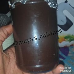 A picture of Home made chocolate syrup.