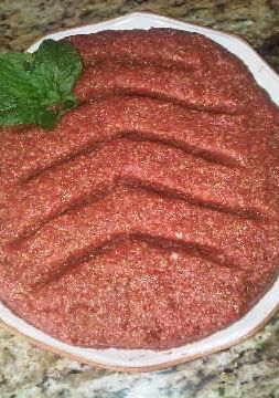 Una foto de Plato arabe kibbe crudo