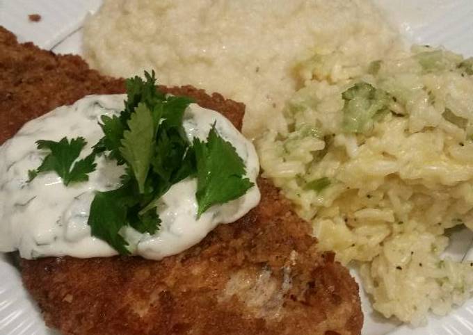 Simple Way to Prepare Perfect Brad&#39;s pretzel crusted cod with cilantro lime aioli